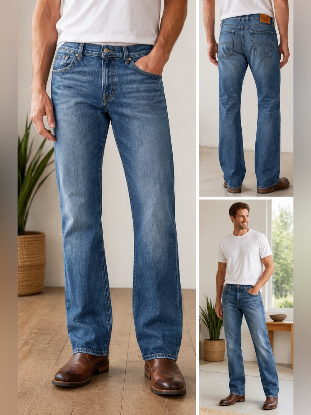 Lucky Brand Vintage Straight Jeans Men’s 33 Medium Wash Stretch Denim Blue